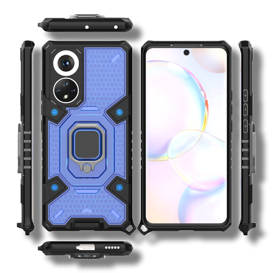 Silikonski ovitek "Honeycomb armor ring" za Huawei nova 9 - Modra – Infostyle