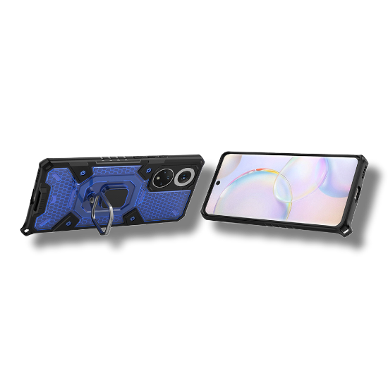 Silikonski ovitek "Honeycomb armor ring" za Huawei nova 9 - Modra – Infostyle