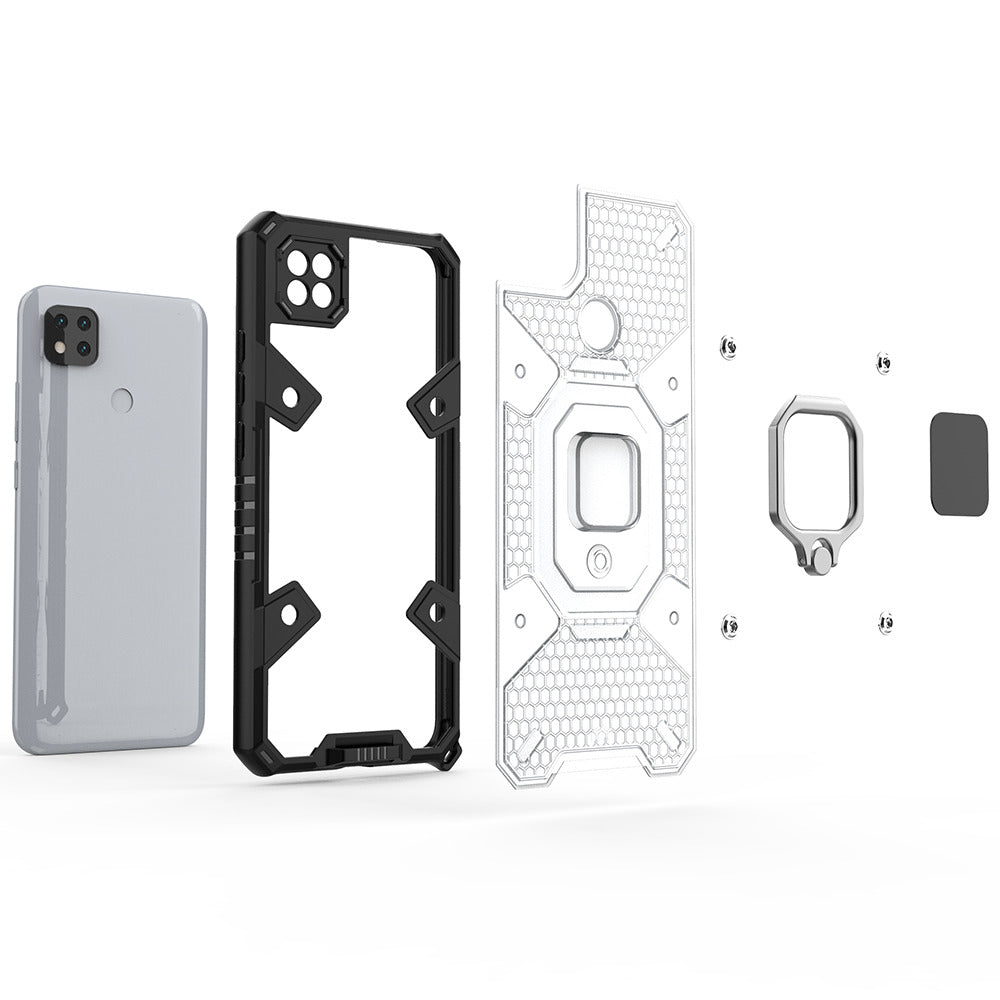 Silikonski ovitek "Honeycomb armor ring" za Xiaomi Redmi 9C - Črna – Infostyle