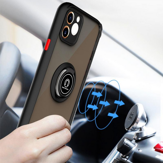 Ovitek za telefon "Glinth" za iPhone 14 – Techsuit – Črna / PC + TPU silikon
