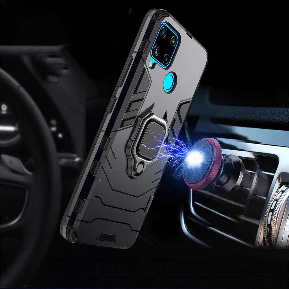 Silikonski ovitek "ring" za Realme C11 2021 - Črna – Infostyle