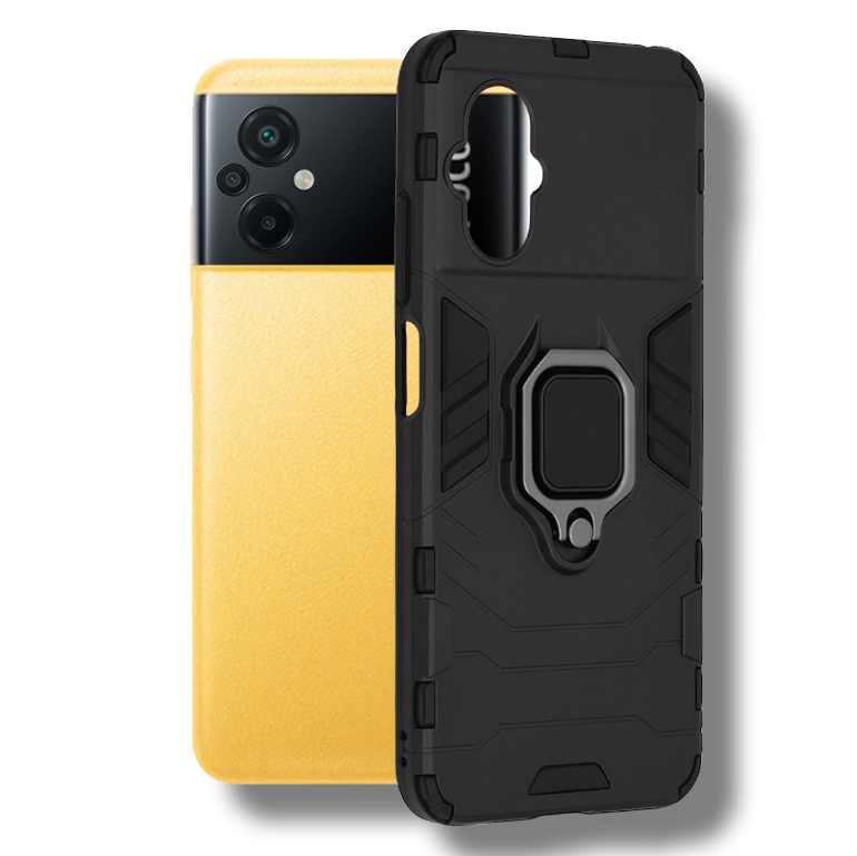 Silikonski ovitek "ring" za Xiaomi Poco M5 - Črna – Infostyle