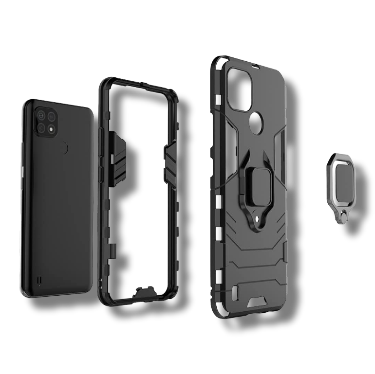 Silikonski ovitek "ring" za Xiaomi Realme X50 5G - Črna – Infostyle