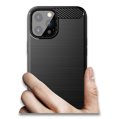 Silikonski ovitek "carbon" za iPhone 14 Pro - Črna – Techsuit – Črna / TPU silikon