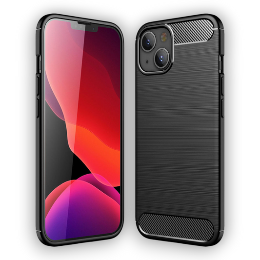 Silikonski ovitek "carbon" za iPhone 13/14/15 - Črna – Techsuit – Črna / TPU silikon