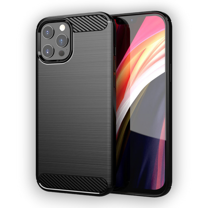 Silikonski ovitek "carbon" za iPhone 13 Pro - Črna – Techsuit – Črna / TPU silikon