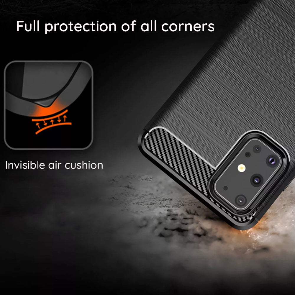 Silikonski ovitek "carbon" za Samsung Galaxy A03S - Črna – Techsuit
