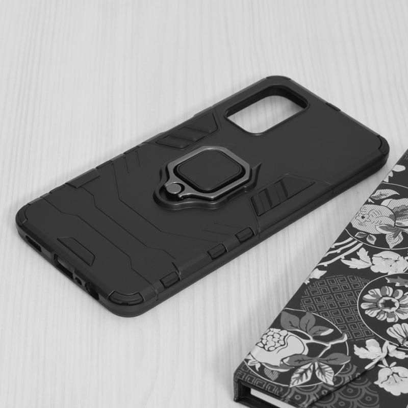 Silikonski ovitek "ring" za Xiaomi Redmi Note 10 Pro - Črna – Infostyle – Črna / PC + TPU silikon