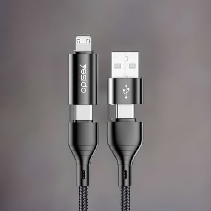 Polnilni in podatkovni multifunkcijski kabel Royal 4v1 - Črna – Infostyle – Črna