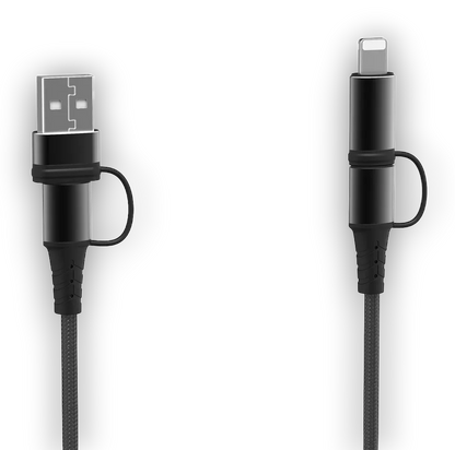 Polnilni in podatkovni kabel 4v1 - Črna – Infostyle
