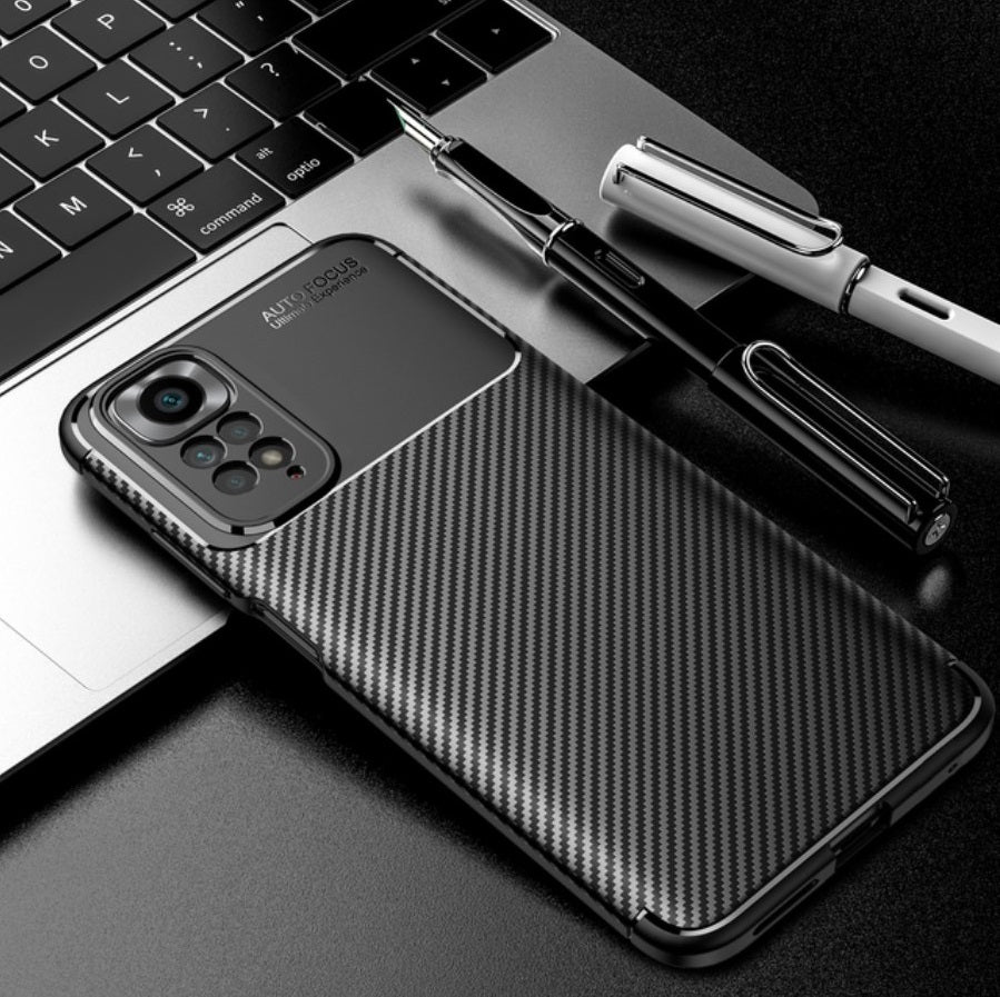 Ovitek "Vennus Carbon Elite" za Xiaomi Redmi Note 11 Pro/ Redmi Note 11 Pro 5G - črna – Črna / TPU silikon