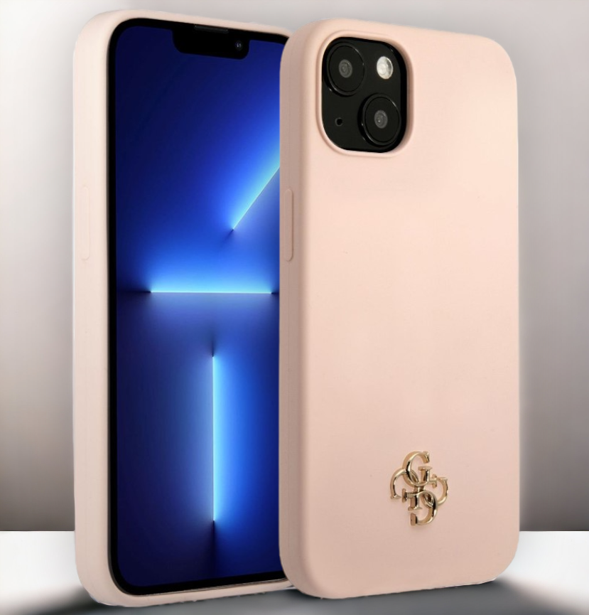 Ovitek Guess "pink mini 3D logo" za iPhone 13 Mini - roza (GUHCP13SS4LP) – Svetlo roza / TPU silikon