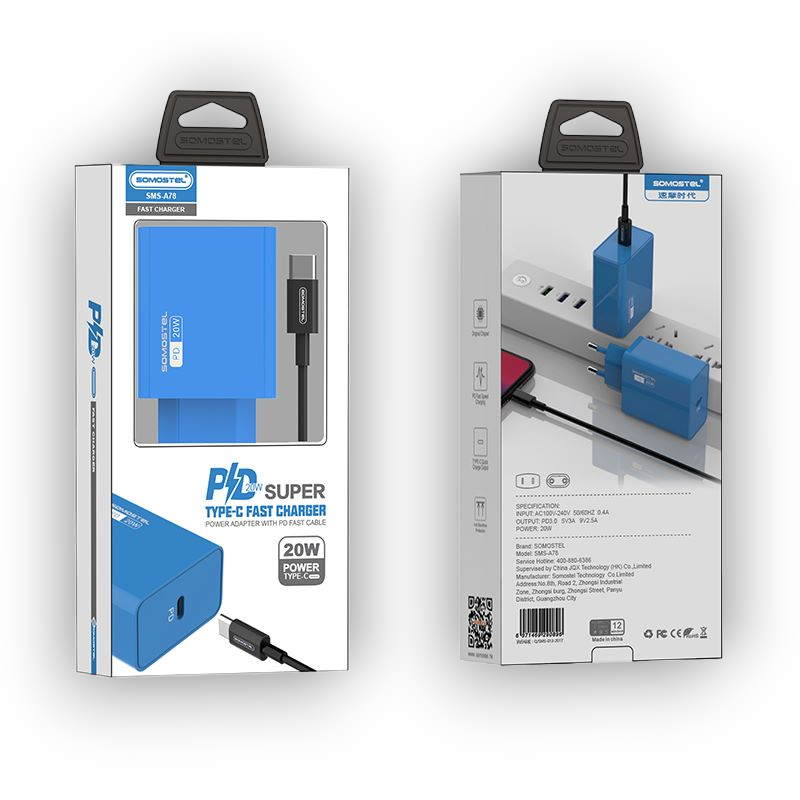Komplet hišni polnilec s kablom za hitro polnjenje (USB C) – Somostel