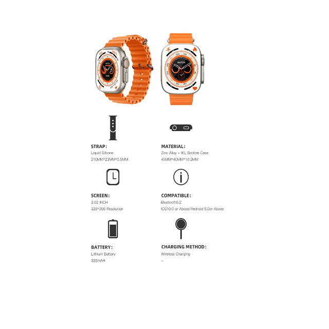 Pametna ura X8 Ultra – W&O – Bela