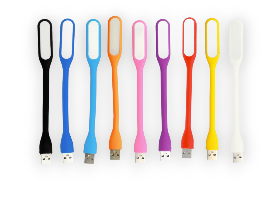 Mini silikonska LED USB lučka v 9 barvah – Infostyle – Črna
