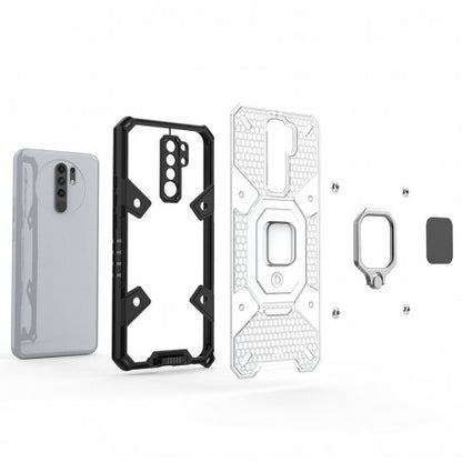 Silikonski ovitek "Honeycomb armor ring" za Xiaomi Redmi 9 - Črna – Infostyle