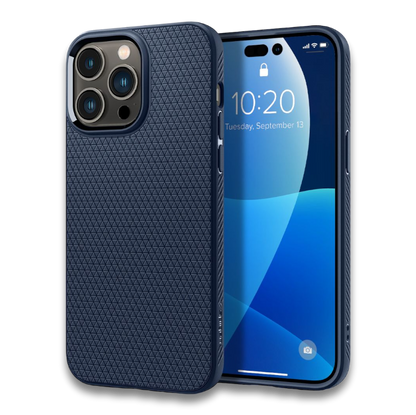 Ovitek Spigen "Liquid Air" za iPhone 14 Pro Max - modra – Modra / TPU silikon