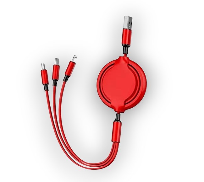 Izvlečni polnilni kabel 3v1 – Infostyle – Zelena
