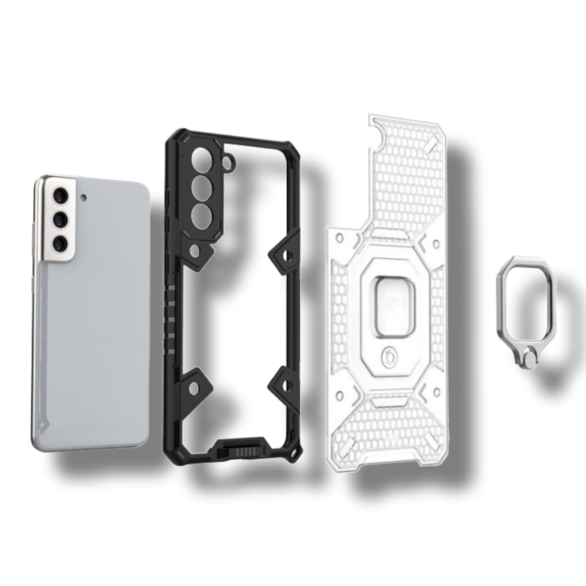 Silikonski ovitek "Honeycomb armor ring" za Samsung Galaxy S21 Plus – Infostyle