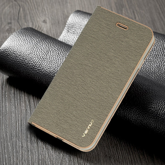 Preklopna torbica "Vennus - chic" za Samsung Galaxy A13 5G - Siva – Siva / Ekološko usnje + TPU silikon