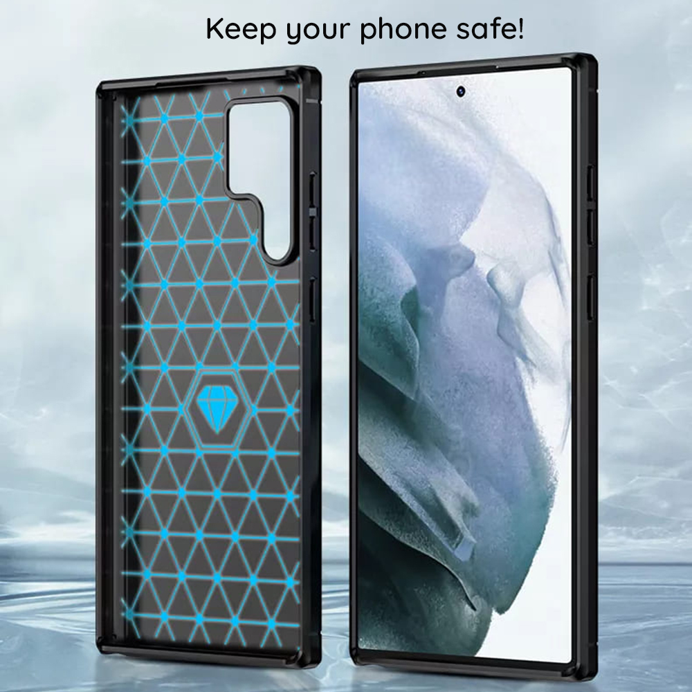 Silikonski ovitek "carbon" za Samsung Galaxy A03S - Črna – Techsuit