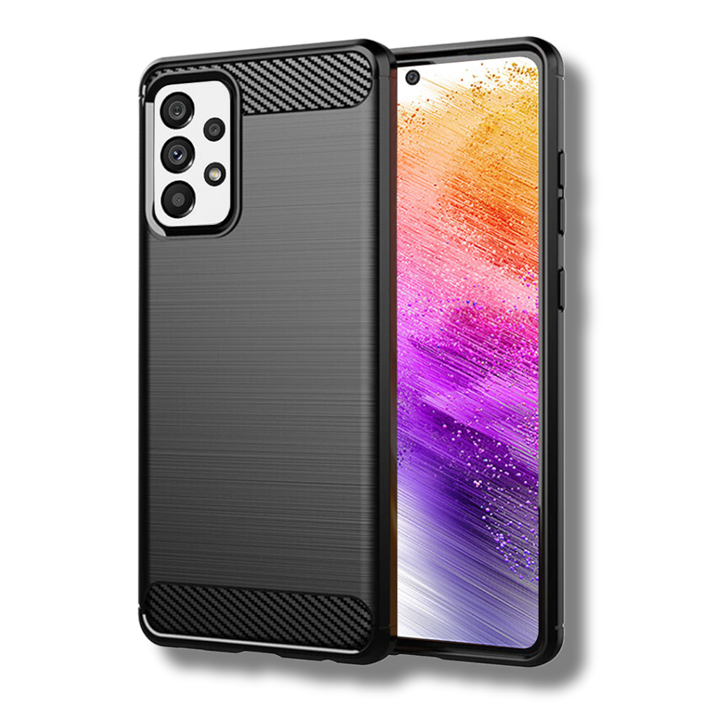 Silikonski ovitek "carbon" za Samsung Galaxy A73 - Črna – Techsuit